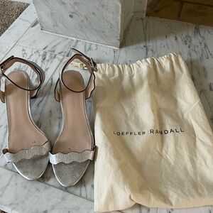 Loeffler Randall block heeled sandal silver size 6.5